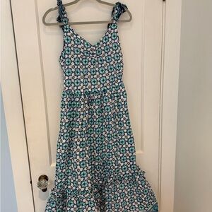 Lucky Brand Blue and Green Floral Kids Dress